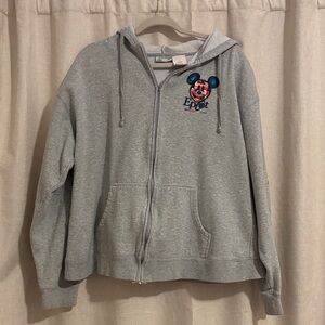 Vintage Disney Gray Epcot Hoodie with Mickey Design